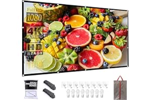 NMEPLAD Projector Screen 60 Inch Portable Movie Screen for Outdoor Indoor 16:9 Foldable Wrinkle-Free 1.1 GAIN,160°Viewing,Sup