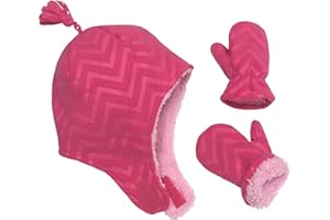 N'Ice Caps Toddler Baby Winter Hat Mitten Set - Kids Boys Girls Gloves Fleece Sherpa Lined