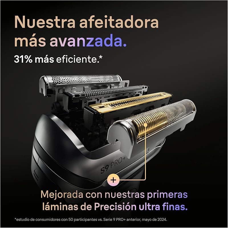 Barbear Elétrico Masculino Série 9 PRO+, barbear seco e molhado com tecnologia 5+1, 60 minutos de uso, 1 cabeça extra, base de carregamento, caixa de viagem, 9617PSI, prata