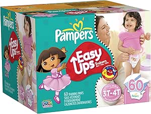 Amazon.com: Pampers Easy Ups Girls Size 3T-4T Diapers Big Pack 60 Count