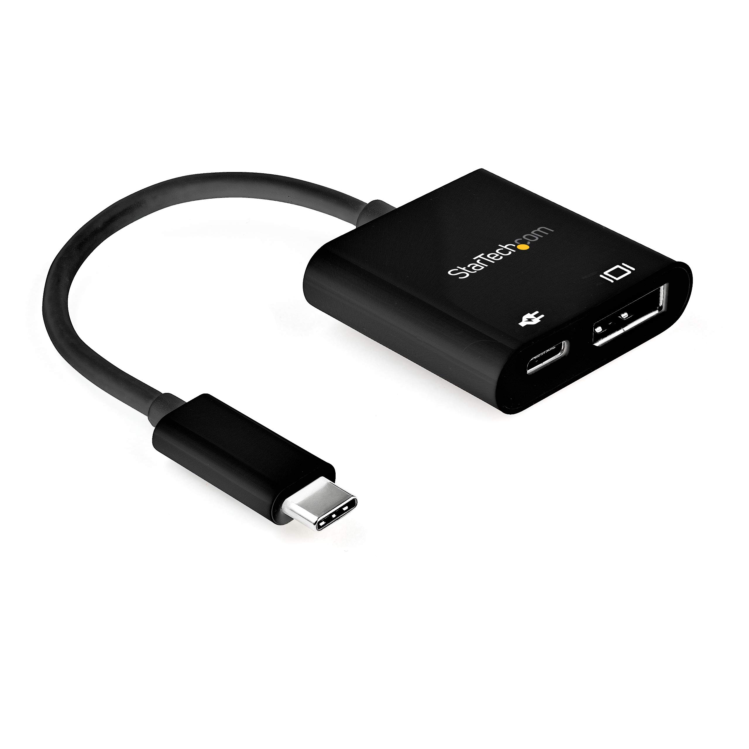 StarTech.com USB C to DisplayPort Adapter with Power Delivery - 8K 60Hz /4K 120Hz USB Type C to DP 1.4 Video Converter w/ 60W PD Pass-Through Charging - HBR3 - Thunderbolt 3 Compatible (CDP2DP14UCPB)