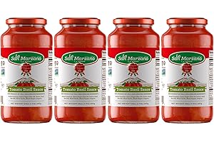 La San Marzano Tomato Basil Sauce, 24 oz, Pasta Sauce Made in Italy, All Purpose Tomato Premium Quality, All Natural, Mediterranean Diet, Non GMO, Vegan, Gluten Free