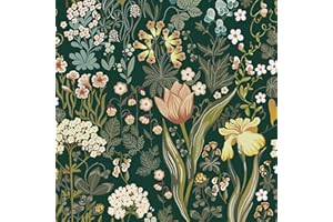 Toduso Vintage Wallpaper Peel and Stick Wallpaper Green Wallpaper Floral Contact Paper Removable Wallpaper 78.7"x16.1" Leaf Flower Self Adhesive Wallpaper for Bedroom Bathroom Drawer Cabinets Decor