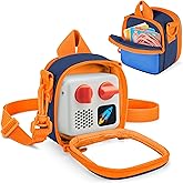 GRAOSO Transparent Carrying Case Compatible with Yoto Mini (2024 Edition), Back Pocket for Cards, Accessories, Small Travel Storage Bag for Audio Player with Detachable Shoulder Strap, Blue (Bag Only)