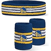 For Bare Feet NBA Officially Licensed Team Logo Headband & Wristband Combo Pack Team Color OSFM