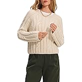 VELVET BY GRAHAM & SPENCER Women's Marina Cable Knit Sweater, Ivory, Small