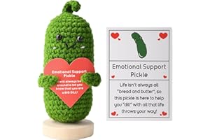Ivydale Emotional Support Pickle, Handmade Cucumber Crochet Doll, Pickled Knitting Gift for Women Friends (Pickle Heart)