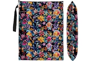 FOURTH WING Book Sleeve for Book Lovers with Zipper Protector Paperback Cover,Kindle Paperbacks Book Lovers Gifts,Wildflowers Pattern Book Pouch Gifts for Women Birthday Gifts(Colored Wildflower, Large)