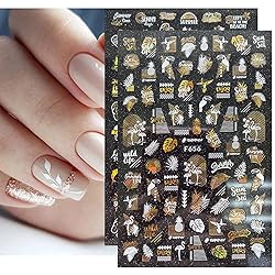Laser Gold Summer Nail Art Stickers, Holographic