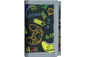 AI-DEE RFID Trifold Canvas Outdoor Sports Wallet for Kids - Front Pocket Wallet with Magic Sticker