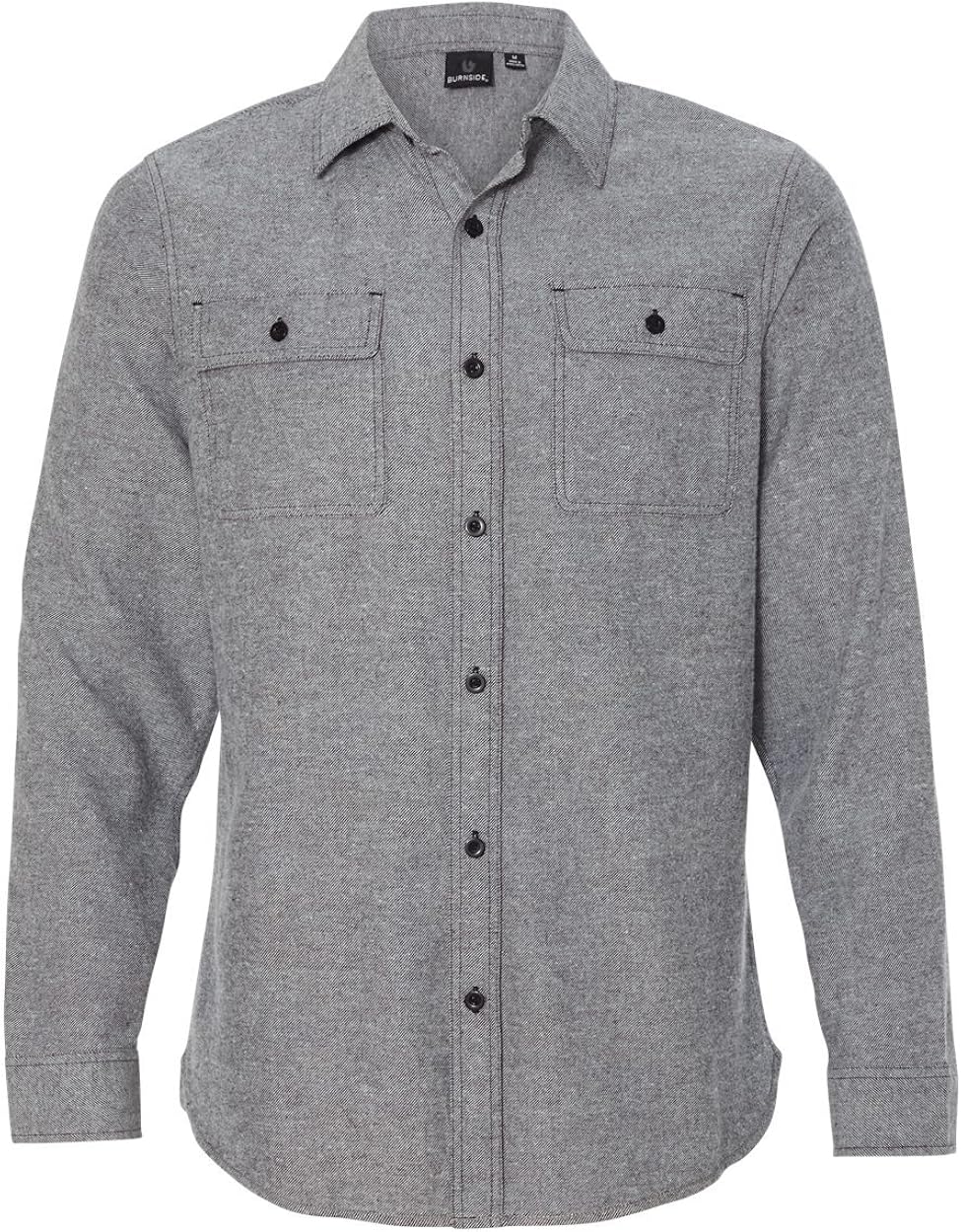Burnside Mens Long Sleeve Solid Flannel Button Down Shirt B8200: Clothing