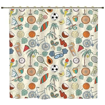 Amazon Com Iprint Shower Curtain Sport Sports Themed Abstract