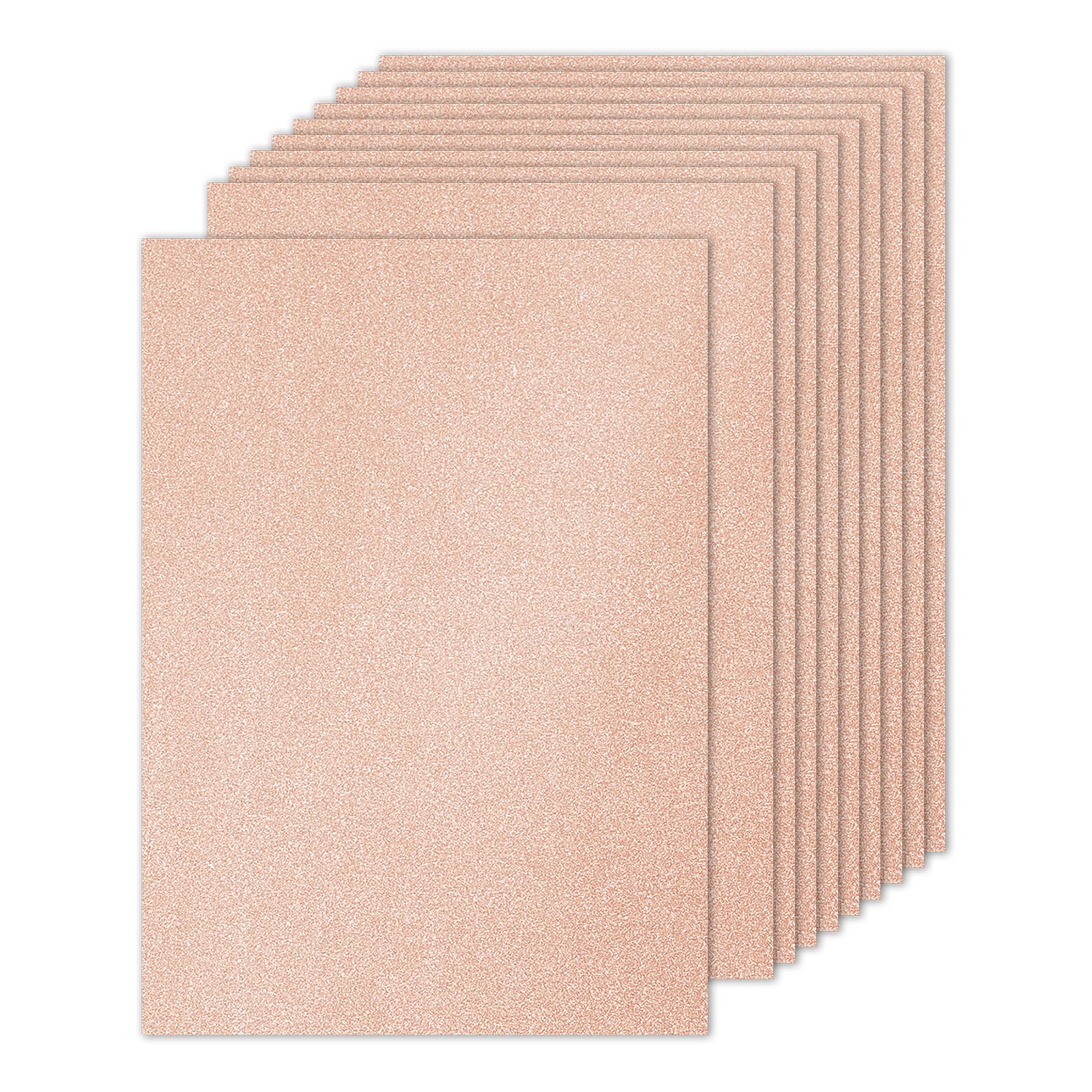 PATIKIL 10 Sheets Rose Gold Glitter Cardstock Paper, A4 250gsm Rectangle Premium Sparkly Paper Craft Cardstock Paper for Scrapbook Card Making DIY Art Projects Wedding Party