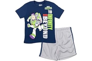 Disney Pixar Toy Story Woody Buzz Lightyear Bo Peep Rex Athletic T-Shirt and Mesh Shorts Outfit Set Infant to Little Kid