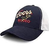 Tee Luv Men's Coors Original Rodeo Hat - Coors Beer Logo Baseball Cap (Navy/White)