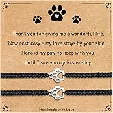 Uoiispet 2 Pcs Dog Memorial Bracelets Gifts for Loss of Dog Sympathy Gift, Paw Print Friendship Bracelet Dogs Passing Away Sympathy Gifts for Cat & Dogs Lover Son Men Women Daughter