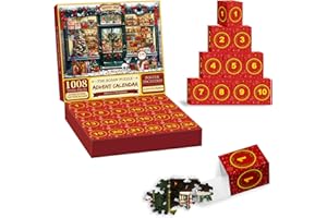 Lihome Adult Advent Calendar Puzzle 2024 Box Christmas Countdown Calendar Jigsaw Puzzle 1008 Pieces, Christmas Family Game (Christmas06)