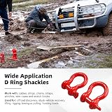 FreeTec 3/4" Bow Shackles 4.75 Ton D Ring Heavy Duty Galvanized Lifting 2 Pack view 8
