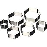 Ateco 5251 Plain Edge Hexagon Cutters in Graduated Sizes, Stainless Steel, 6 Pc Set