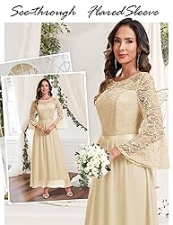 Wedtrend Women's Bridesmaid Dresses, 3/4 Flared