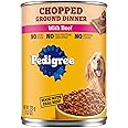 digree Chopped Ground Dinner Adult Canned Soft Wet Dog Food With Beef, 13.2 oz. Cans (12 Count, Pack of 1)