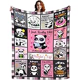 Panda Blanket Soft Flannel Pandas Throw Blankets Fuzzy Plush Bed Sofa Couch Living Room Cozy Fluffy Panda Christmas Birthday Gifts for Women Adults Kids Girls 50"X40"