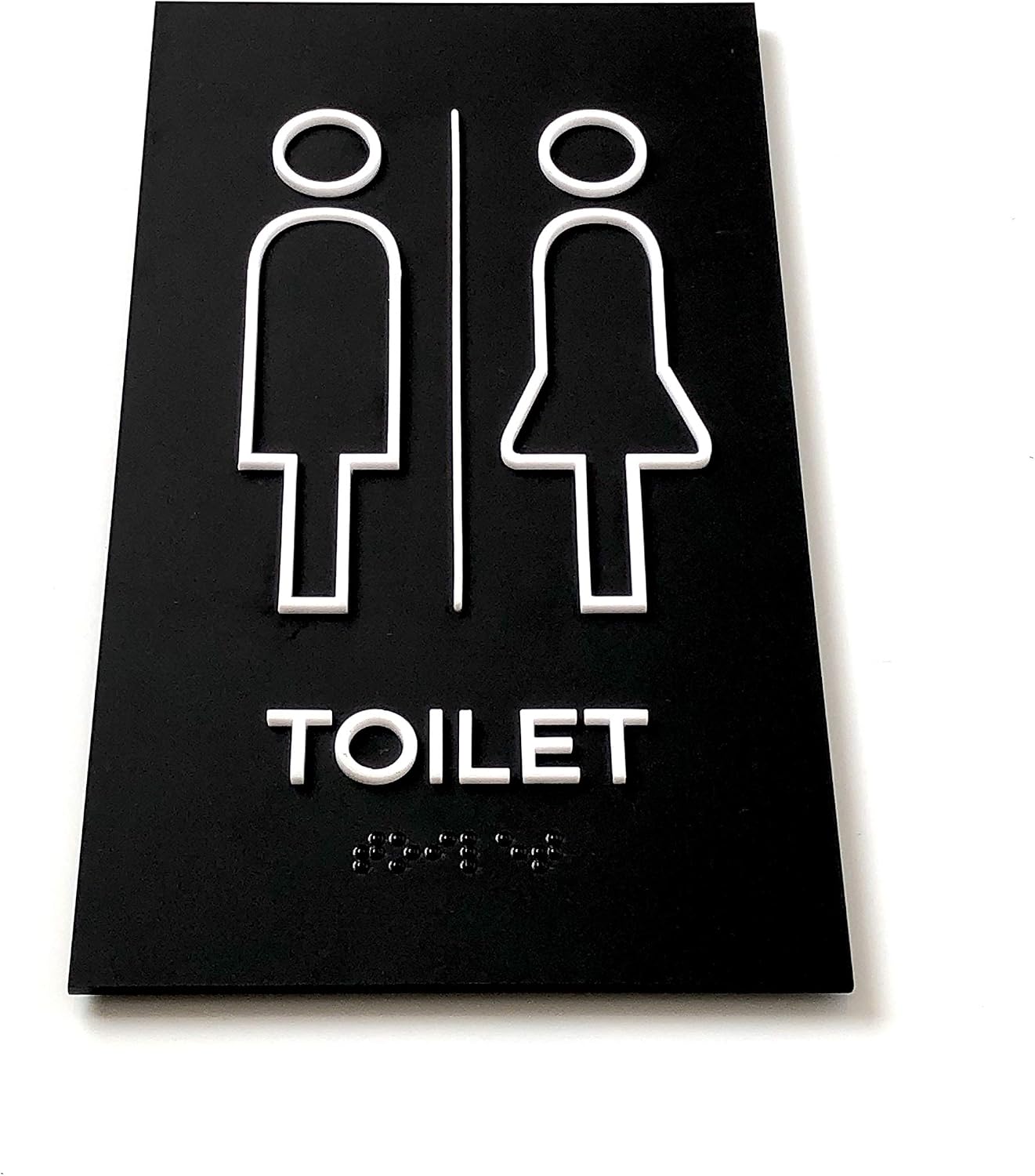 Kubik Letters Unisex Toilet Sign for Business with UK Standard Braille Cell Modern Door Sign for All Gender Restroom with 3M Double Sided Tape - Image 5