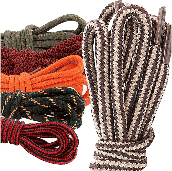 DailyShoes Round Hiking Boot Shoelaces Strong Durable