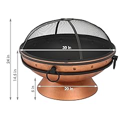 Sunnydaze 30-Inch Large Outdoor Fire Pit - Wood