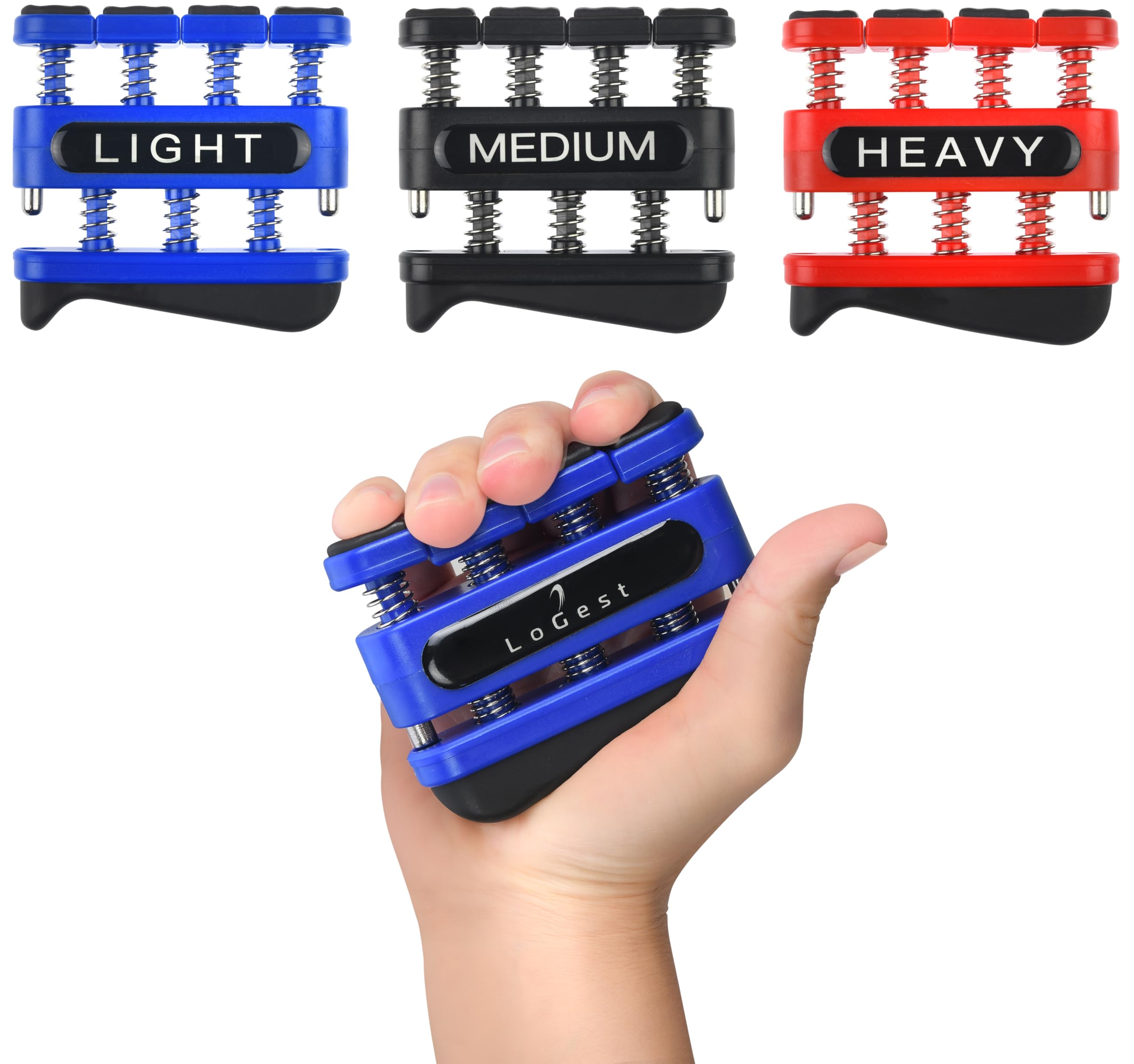 Photo 1 of  Pack Finger Strengthener - Exerciser for Forearm and Hand Grip Workout Equipment Musician, Rock Climbing Therapy Gripper Set Kit