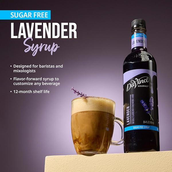 DAVINCI GOURMET SUGAR-FREE LAVENDER SYRUP, 25.4 FLUID OUNCES (PACK OF 1)