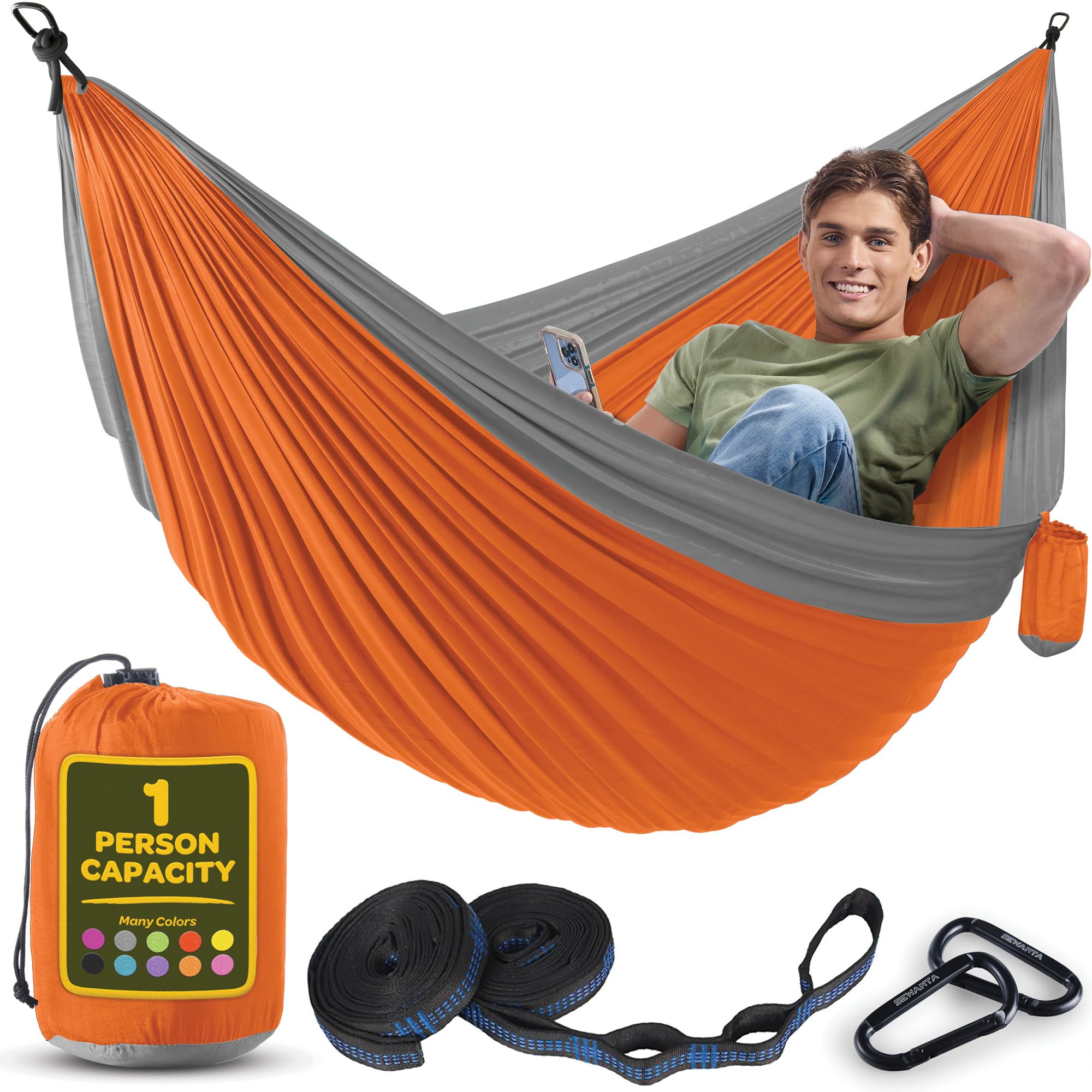 Durable Hammock 400 lb Capacity, Nylon Camping
