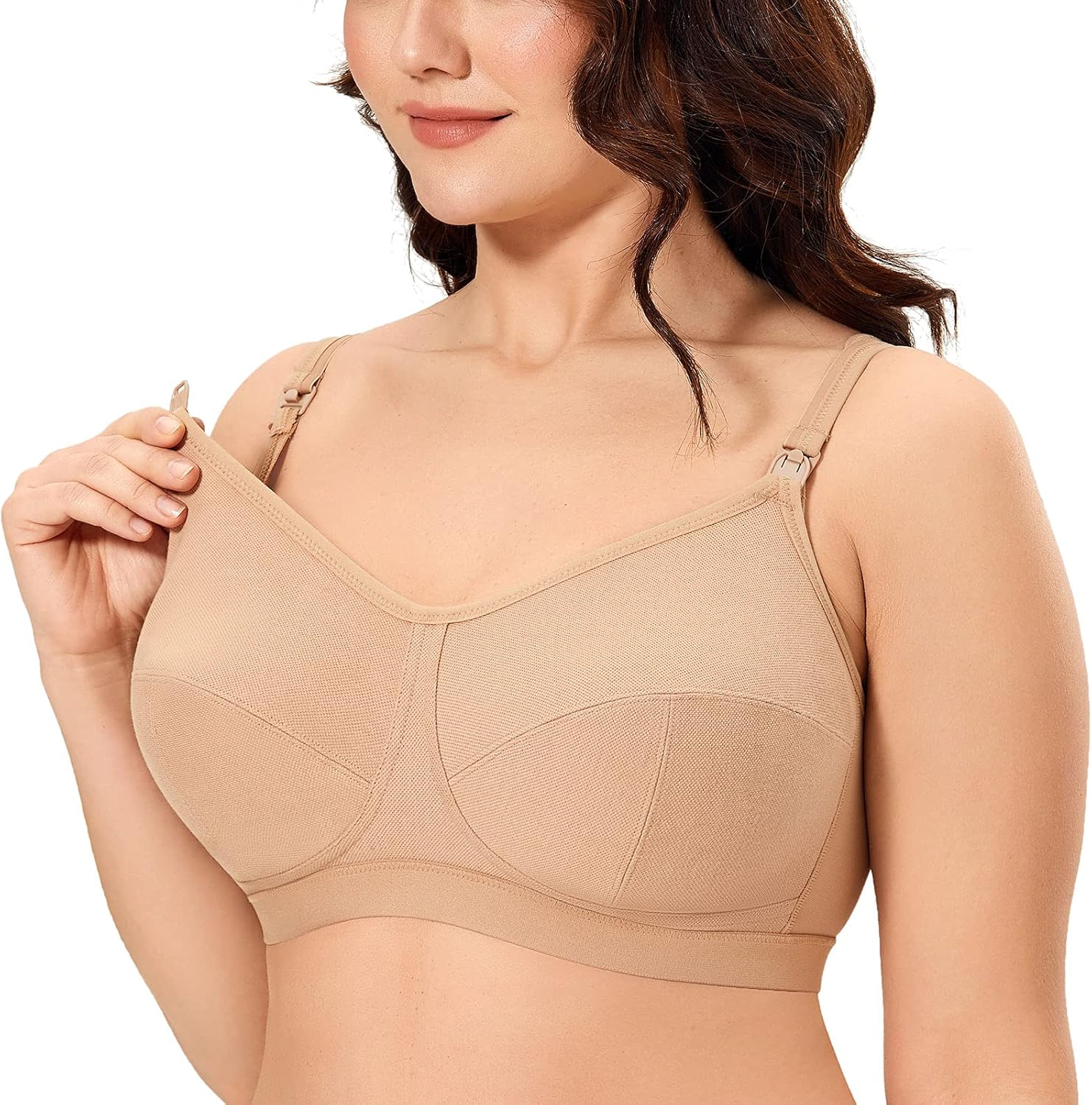 Gratlin Women's Plus Size Support Wireless Cotton Maternity Nursing Bra Comfort Breastfeeding at  Women’s Clothing store