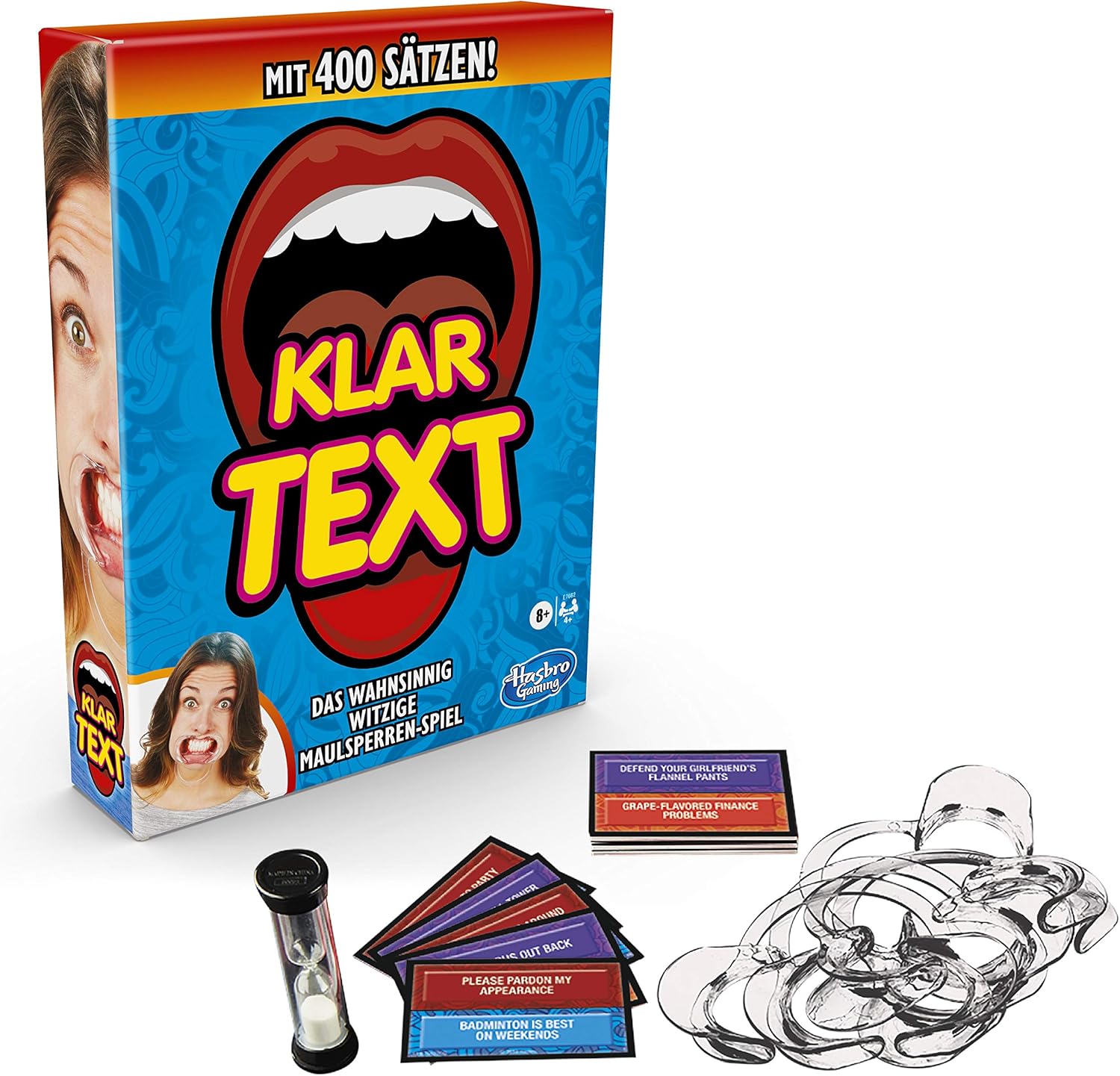 Hasbro Gaming clear text game mouthpiece challenge for friends