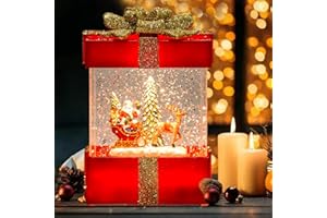 PEIDUO Christmas Snow Globes Santa Claus, Lighted Xmas Glitter Lantern Snowglobe, Christmas Music Boxes Animated Musical Decoration Battery Operated USB for Holidays Home Decorations Tabletop Decor