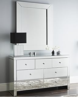 Homesdirect365 Florence Mirrored Chest 3 Drawer Amazon Co Uk