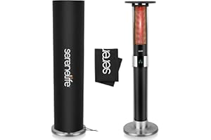 SereneLife SLOHT441 Bag-Heavy-Duty Stand Up Patio Heater Cover for Model Number: SLOHT44, Black