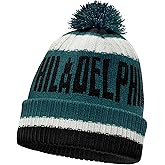 aoenbork City Beanie Knit Hat with Pom Winter Cuffed Cap Sport Fans Gift