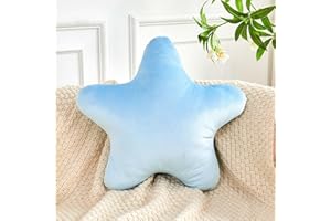 XVTRU Blue Star Throw Pillow, Cute Star Pillow Room Decor, Soft 14.9" Star Shaped Decorative Throw Pillow for Bedroom, Star Plush Floor Cushions Pillows