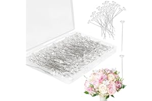 CHFFCUH 100 Pcs Diamond Pins - 2.2 Inch Diamond Pins for Bouquets, Corsages, Boutonniere, Wedding & Bridal Hair Accessories, Jewelry & DIY Craft & Flower Decoration