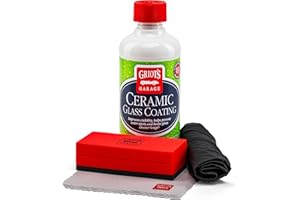Griot's Garage Ceramic Glass Coating Kit for Car Detailing, Includes SiO2 Hydrophobic Protective Formula, Applicator Pad, and