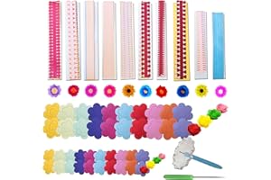 Woohome 143 PCS Paper Quilling Strips Flower Design Set Quilling Flowers Paper Handmade Flower Design Paper Art Quilling for Crafts, Home Decoration