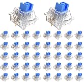 Outemu Keyboard Clickers for 3D Prints,45 Pcs Crystal Blue Keyboard Switch | Hot-swap Pre-Lubred 3-Pin Switches,Office,MX Style Crisp Click Sound for Mechanical Gaming Keyboards &amp; 3D Printed Fidgets