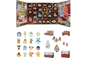 JAZWARES Pokemon Holiday Calendar 2025 - Features 16 2-Inch Battle Figures with Special Finish and Eight Unique Accessories