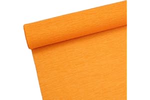 Premium Crepe Paper Roll for Flower Making White Green Pink Crepe Paper Sheets Streamer,10in Width, 8ft Length (Orange)