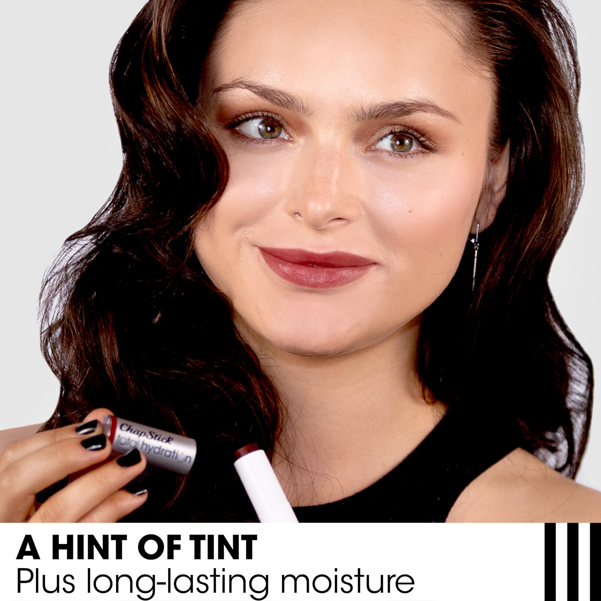 ChapStick Total Hydration (Merlot Tint, 1 Blister Pack of 1 Stick) Tinted Moisturizer, 100% Natural Lip Color and Lip Treatment, 0.12 Ounce