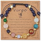 Vinswet Zodiac Bracelets for Women Men,12 Constellations Healing Crystal Stone Beads Bracelet Birthday Zodiac Gifts Horoscope Spiritual Jewelry Bracelet Gifts