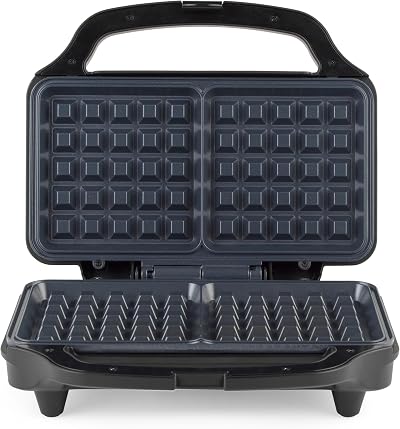 Salter Double Waffle Maker 900W Non-Stick Plates Auto Temp Control