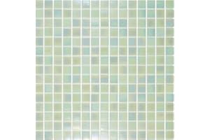 URBN.DESIGN URBN Contemporary Seafoam Green Iridescent Glass Mosaic Tile for Indoor and Outdoor - Single Sheet (13 inches x 13 inches, 1.15 SQ FT)