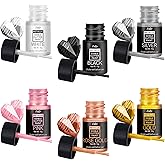 Edible Glitter Paint - 6 Colors Food Grade Metallic Glitter Cake Paint for Cake Decorating, Baking, Cupcakes, Cookies - Shimmer Art Decorative Liquid Edible Paint Food Coloring for Fondant, Donuts